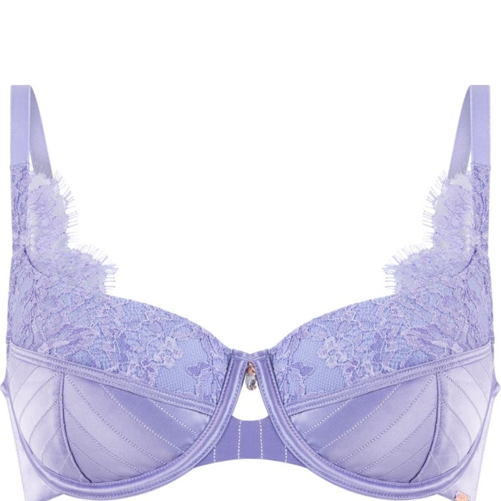 Hunkemoller Charlie Lace Mesh Underwire Bra Lavender